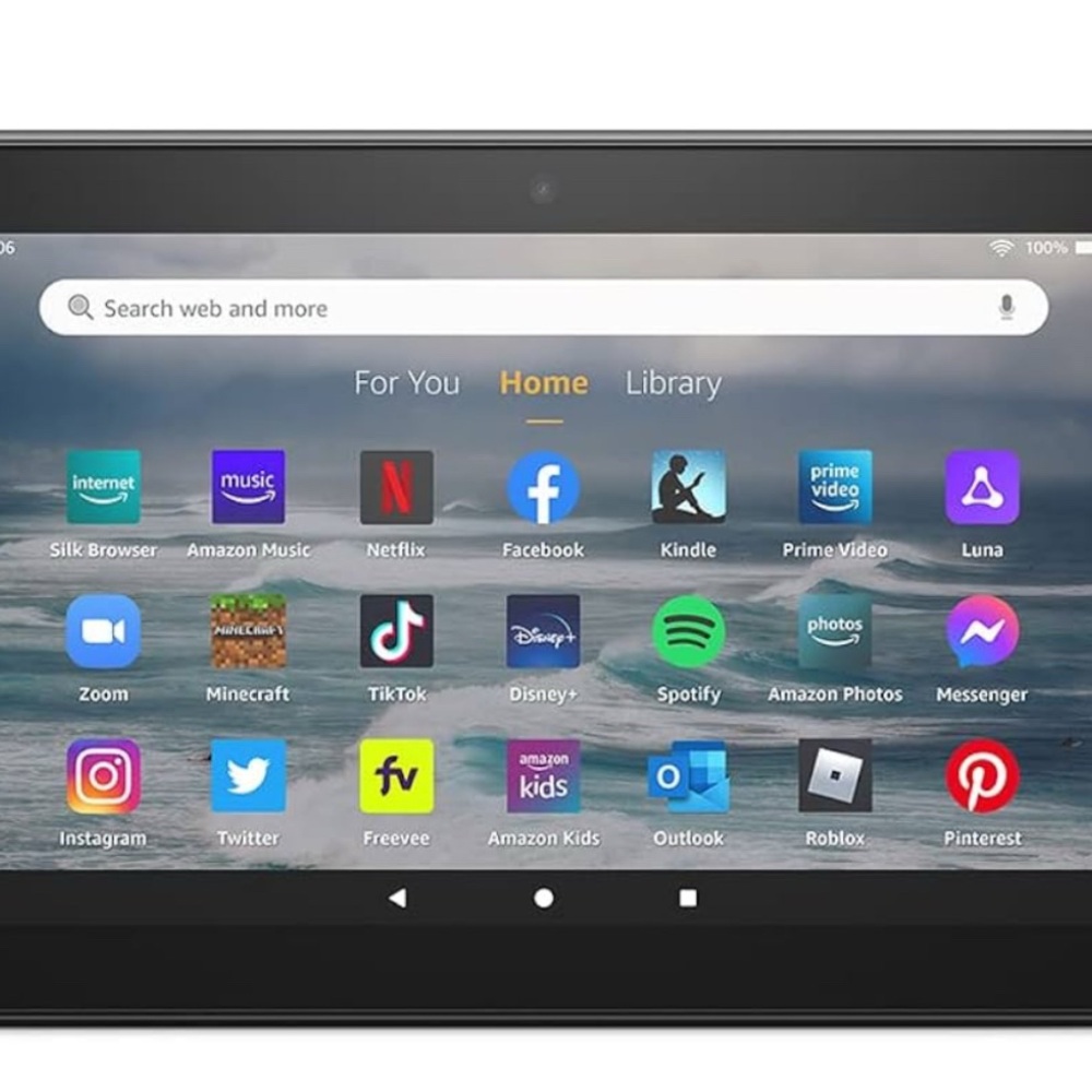 Amazon Fire 7 Tablet in Black with Colorful App Display